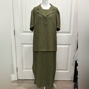 Danny & Nicole Olive Women's Skirt Set Size 16W